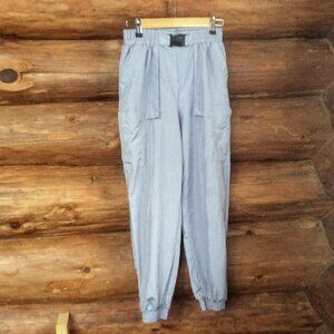 Forever 21 Gray Cargo Utility High Rise Silky Joggers Size Medium